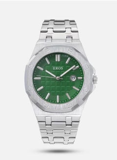 Silver with green dial