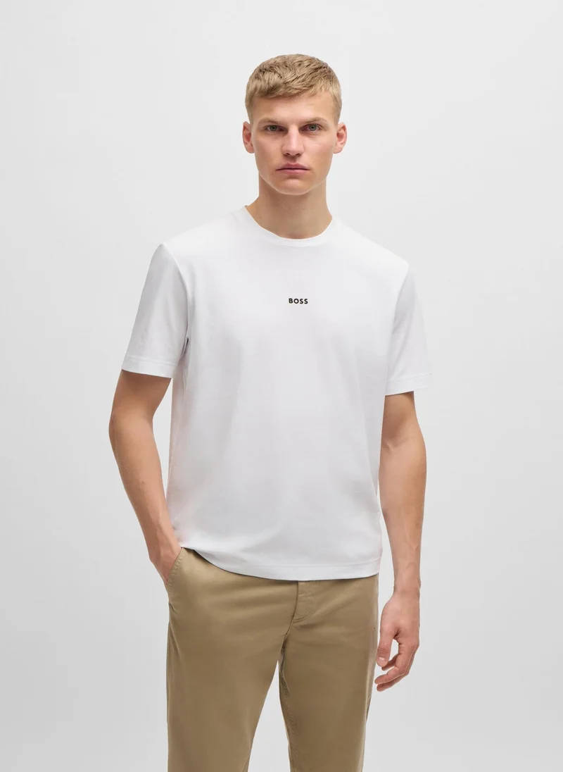 BOSS Relaxed-fit T-shirt in stretch cotton with logo print