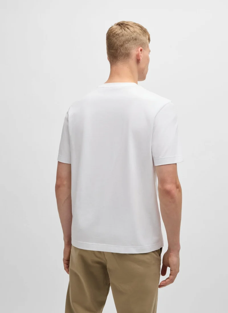 BOSS Stretch-cotton T-shirt with contrast logo
