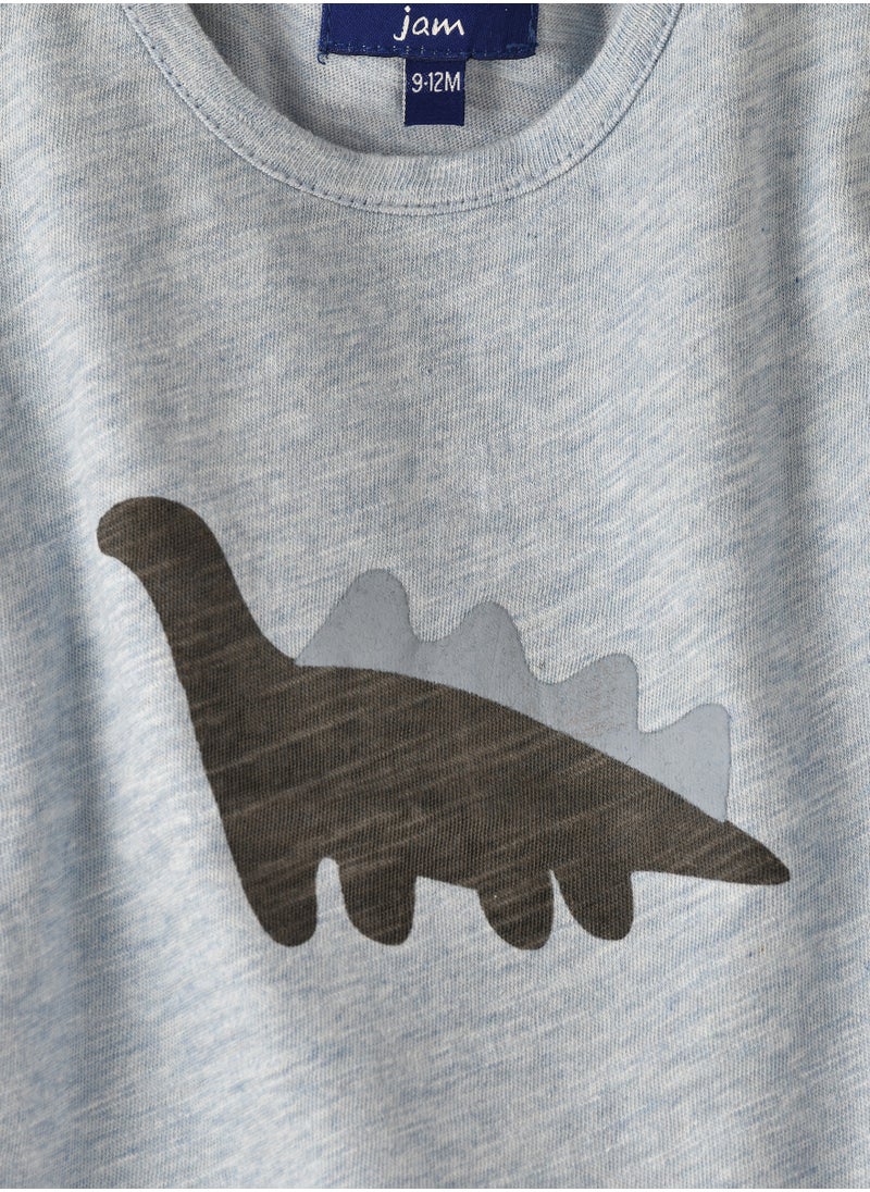 JAM - Boys Light Blue Dino Sweatshirt - Image 1