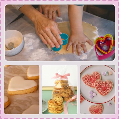 Bolonie Heart Cookie Cutter Set, 5 PCS Cookie Cutters Perfect for Baking Delightful Heart-shaped Cookies - Image 5