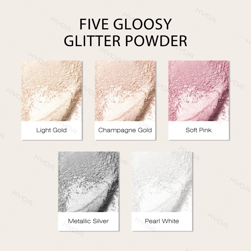 KYDA Highlighter Powder Spray, High Gloss Glitter Spray, Shimmer Sparkling Powder Makeup, for Face and Body Glitter Cosmetic-Pearl White - Image 3