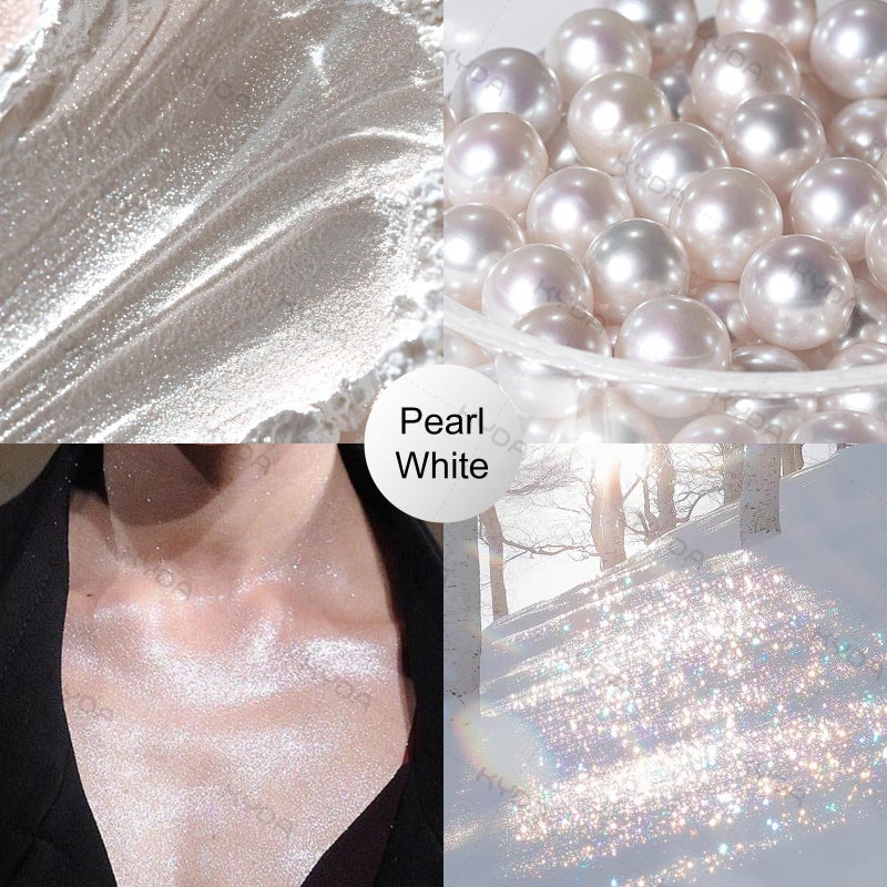 KYDA Highlighter Powder Spray, High Gloss Glitter Spray, Shimmer Sparkling Powder Makeup, for Face and Body Glitter Cosmetic-Pearl White - Image 2