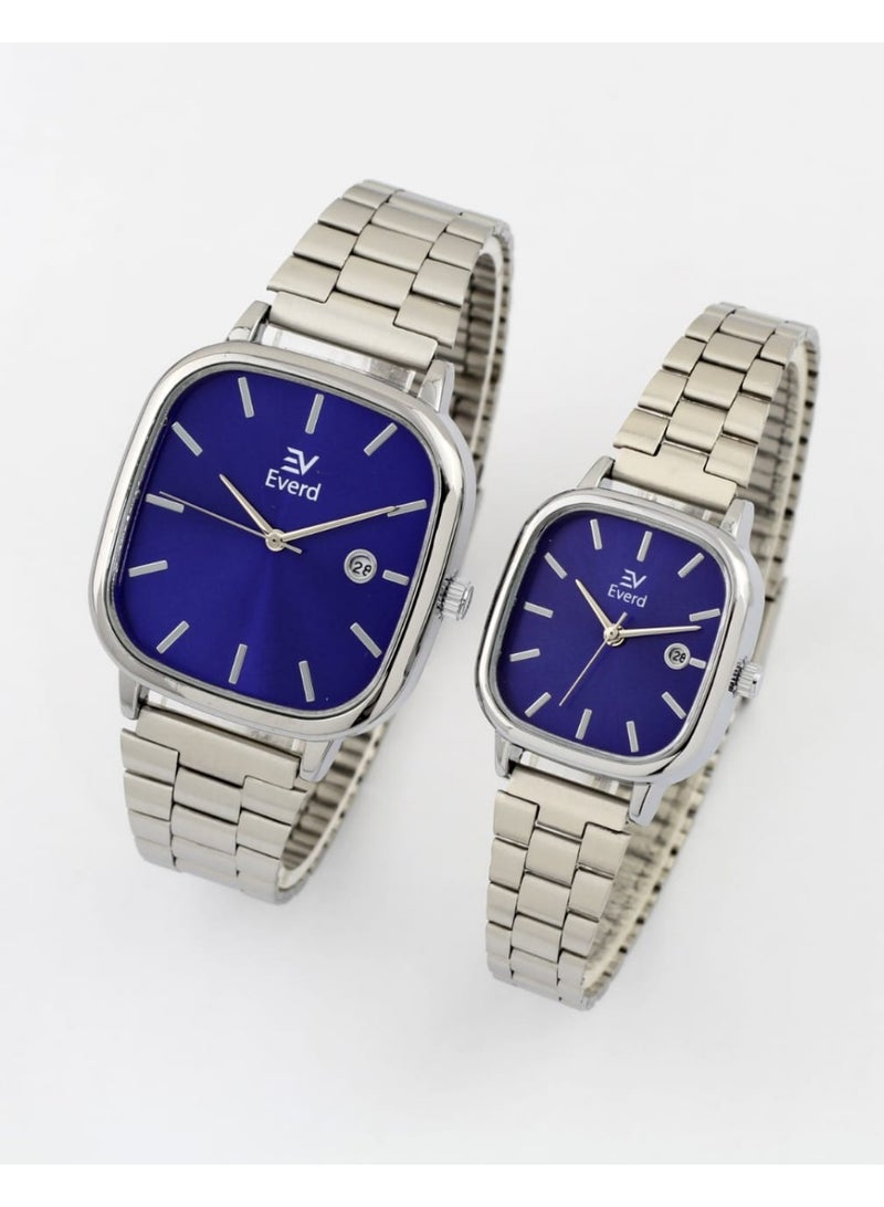إيفيرد طقم ساعات للزوجين للرجال والنساء ساعات متطابقة أنيقة له ولهـا هدية مثالية للزوج والزوجة