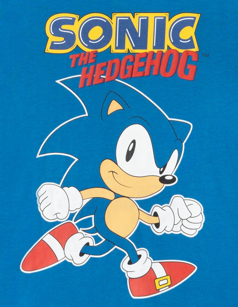 SEGA Sonic The Hedgehog Little Boys T-Shirt and Mesh Shorts Outfit Set Blue/Black 6 - Image 2