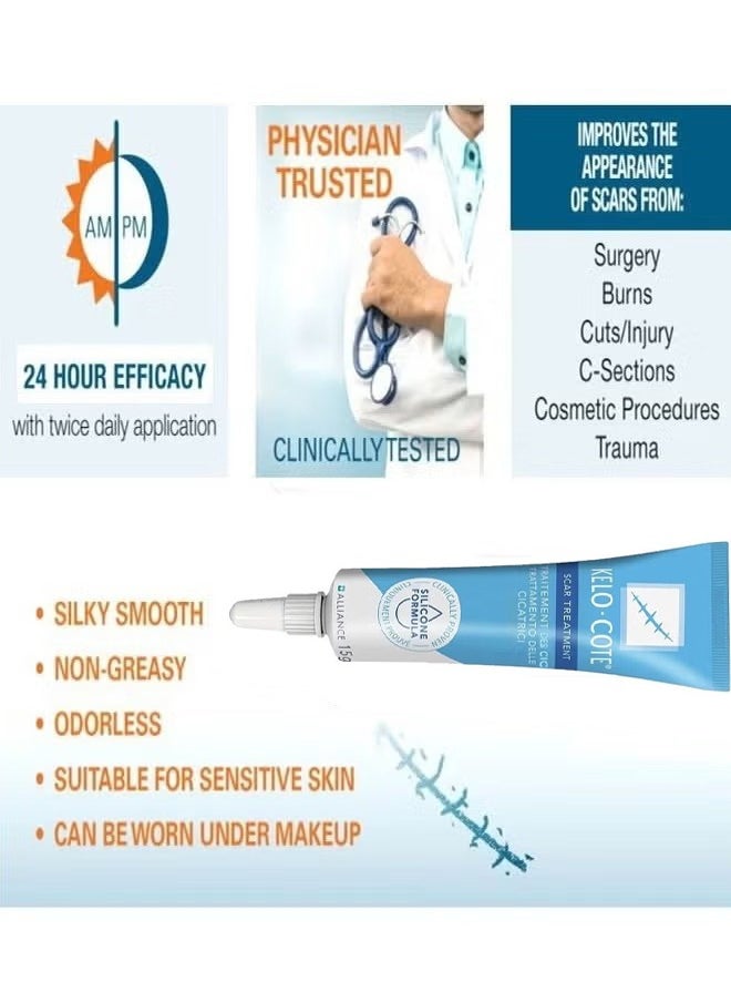 Kelo-cote Sinclair Gel for Scars 15g, Reduces the Appearance of Old New Scars, Stretch Marks, Surgery, Injuries, Burns and Acne  - Image 3