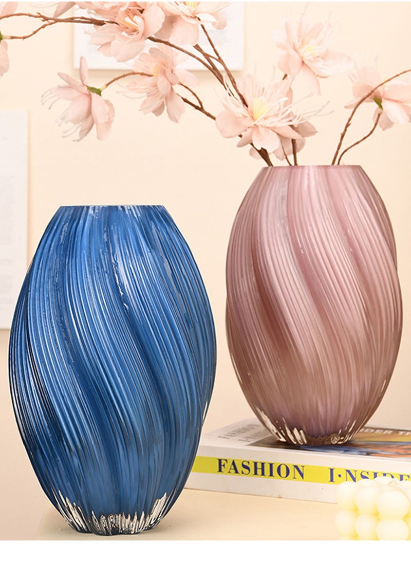 Qiccijoo Qiccijoo Glass Vase Ins Modern Irised Crystal Flower Glass Vase for Decor Home Handmade Modern Large Flower Vases for Centerpieces,Wedding,Office,Living Room（Pink）  - Image 5
