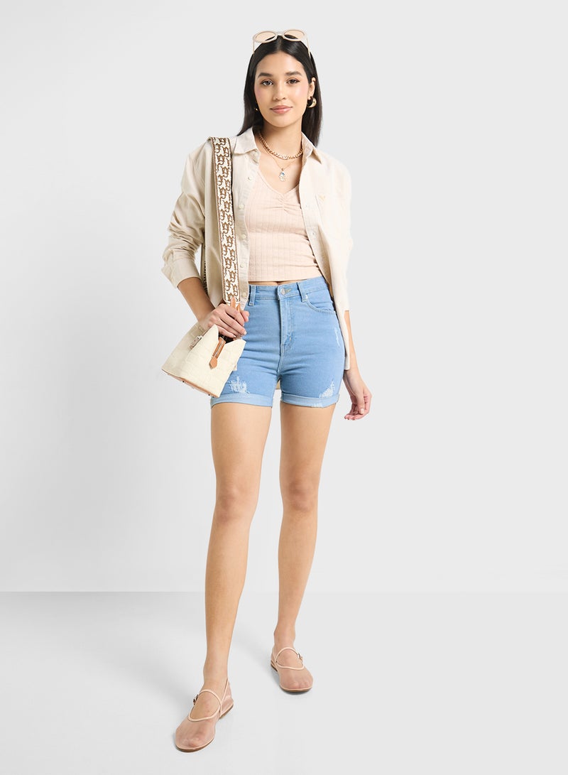 Ginger Distressed Denim Shorts  - Image 2
