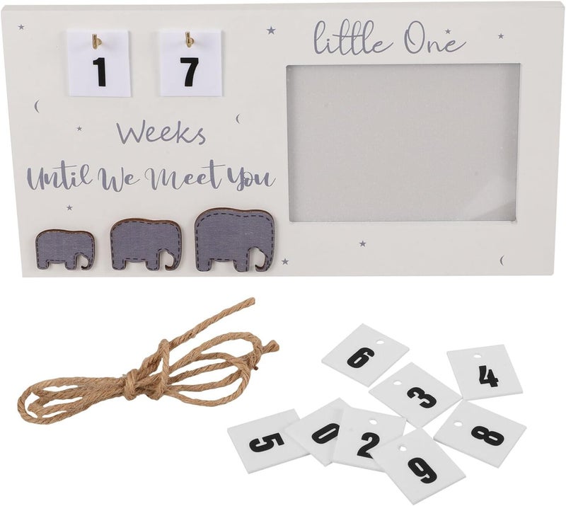 Newborn Sonogram Picture Frame Photo Board Wooden Keepsake for Nursery Growth Display 24x12.7cm - Image 1