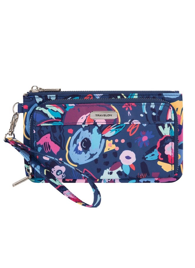 Travelon Women'S Rfid Blocking Phone Clutch Wallet Mod Floral 8.25 X 4.5 X 1  - Image 1