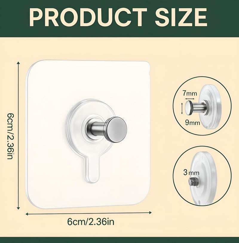 DALUCI Self Adhesive Wall Hooks 20 Pcs – Heavy Duty Nail-Free Hooks for Wall Heavy Items | Photo Frame Hooks Without Drilling | Strong Sticky Hook for Frames, Clocks & Keys (Photo Frame Hook, 20) - Image 2