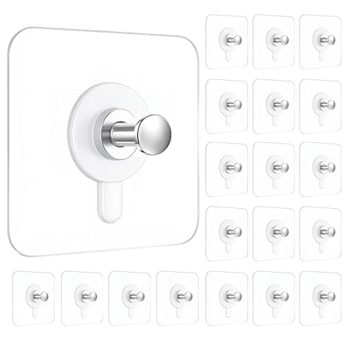 DALUCI Self Adhesive Wall Hooks 20 Pcs – Heavy Duty Nail-Free Hooks for Wall Heavy Items | Photo Frame Hooks Without Drilling | Strong Sticky Hook for Frames, Clocks & Keys (Photo Frame Hook, 20) - Image 1