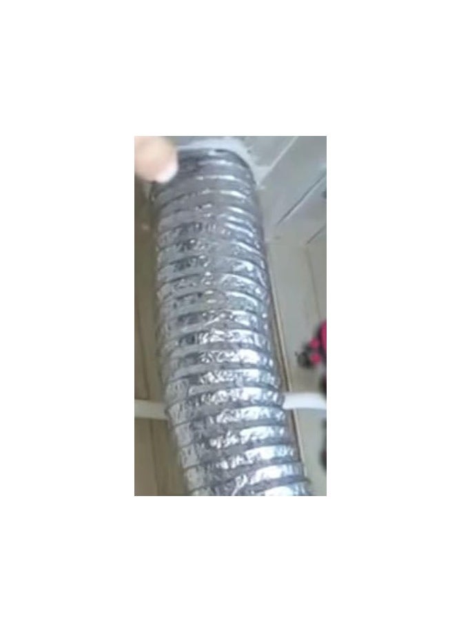 Hobby or chimney expands to 2.5 meters and 5 inches  in diameter, made of thermally expandable aluminum for kitchen hood, gas heater and air conditioning + special thermal paste roll 23 yards