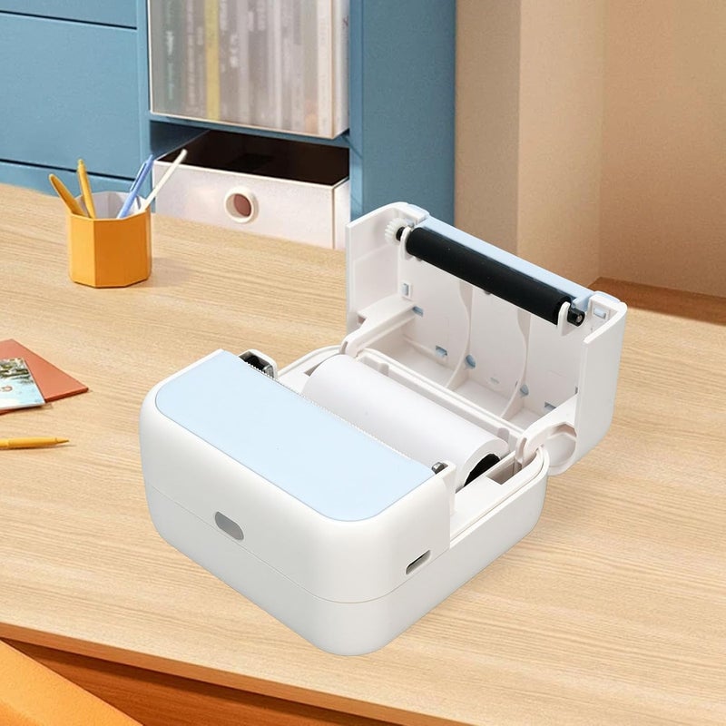 Luocute Portable Thermal Printer, Compact Inkless BT Printing Machine with 5 Rolls Paper, Inkless Sticker Maker Machine Pocket Instanting Print for Study Notes Label Sticker Barcode - Image 5