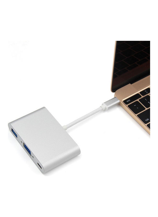 NIBEMINENT - USB-C To HDMI VGA Adapter Silver - Image 1