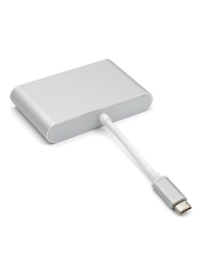 NIBEMINENT - USB-C To HDMI VGA Adapter Silver - Image 1