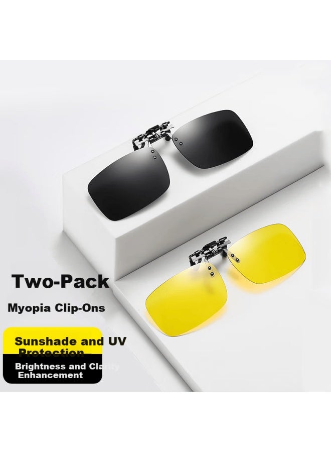 Lovedru Lafudr Polarized Prescription Sungl Clip-on Anti-glare Night Vision Driving Gl Day And Night Dual-use Prescription Frame Uni Daily Sunshade + Night Brightening And Enhancing Hd Polarized - Image 1