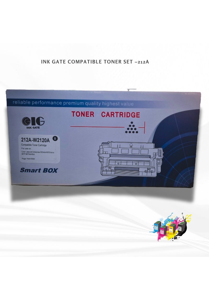IG IG Compatible 212A Black Toner Cartridge – For HP Color LaserJet Enterprise M554, M555, MFP M578 – Up to 5,500 Pages  - Image 1