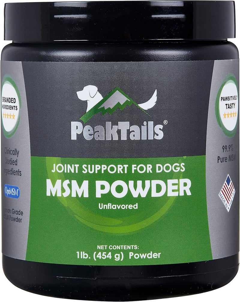 Kala Health PeakTails MSM Powder for Dogs - Joint Support Supplement, Unflavored, 1 lb - Image 1