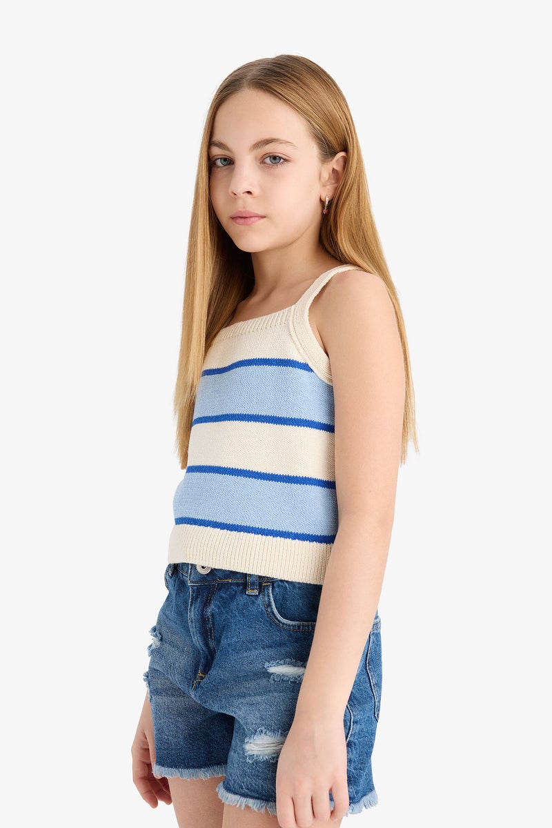 DeFacto Beige Girl Crop Tank Top Casual - Image 4