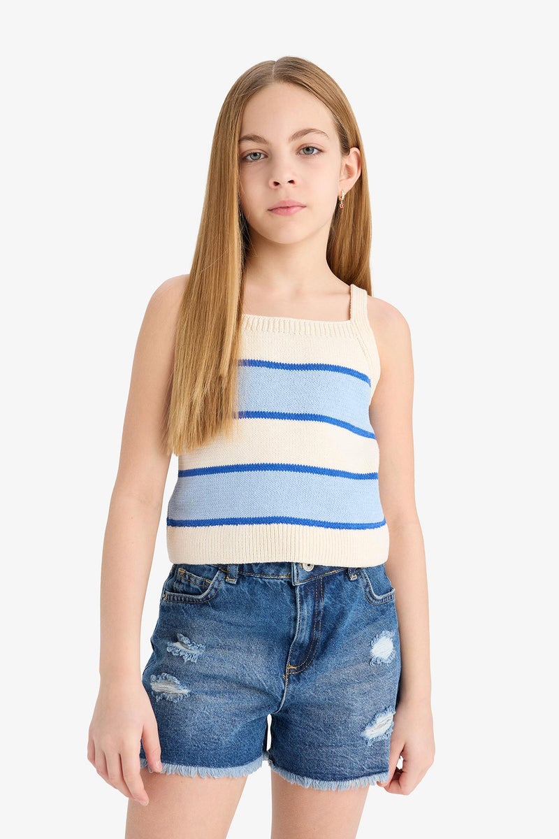 DeFacto Beige Girl Crop Tank Top Casual - Image 5