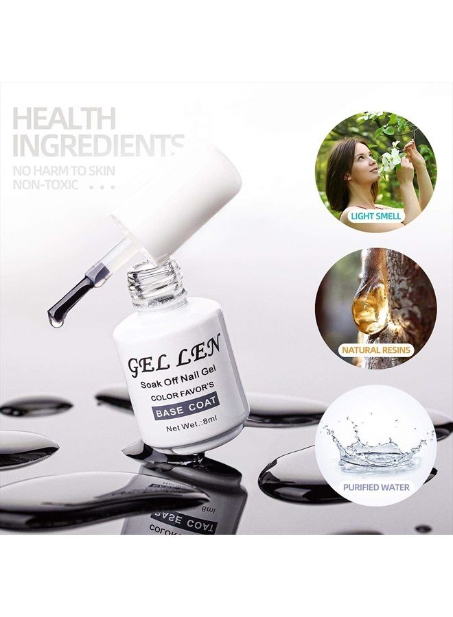 GELLEN Gel Base and Top Coat Set - 2Pcs Gel Long Lasting Nail Gel Manicure High Glossy Finish, Soak Off LED Nail Lamp Base Top Coat Nail Polish Supplies Set - Image 3