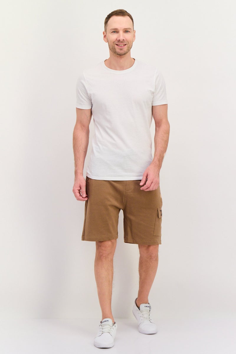 Gazzarrini Men Drawstring Side Pocket Basic Shorts, Brown  - Image 4