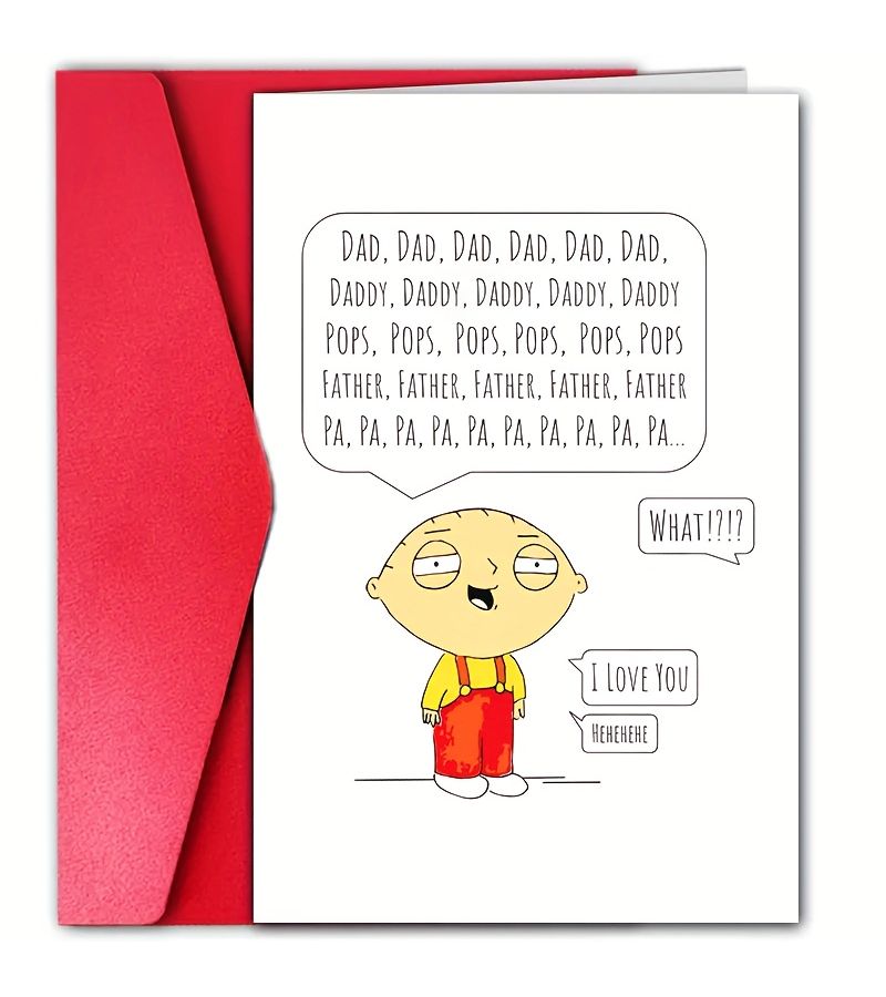 Fun Father S Day Creative Cartoon Card Khaki With Envelope - Image 1