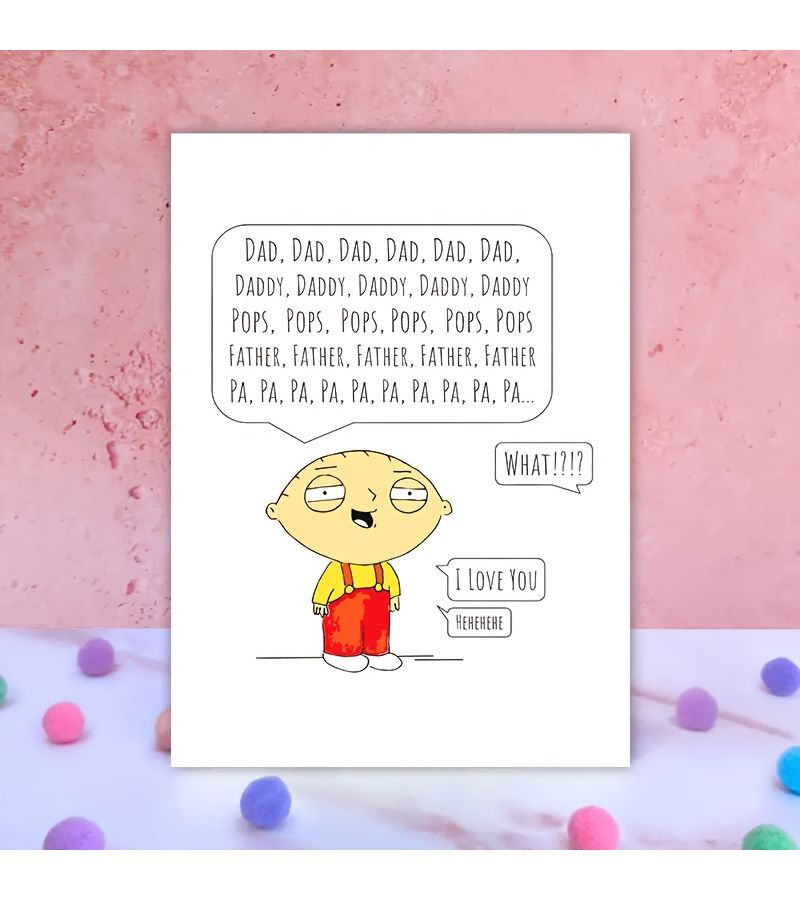 Fun Father S Day Creative Cartoon Card Khaki With Envelope - Image 4