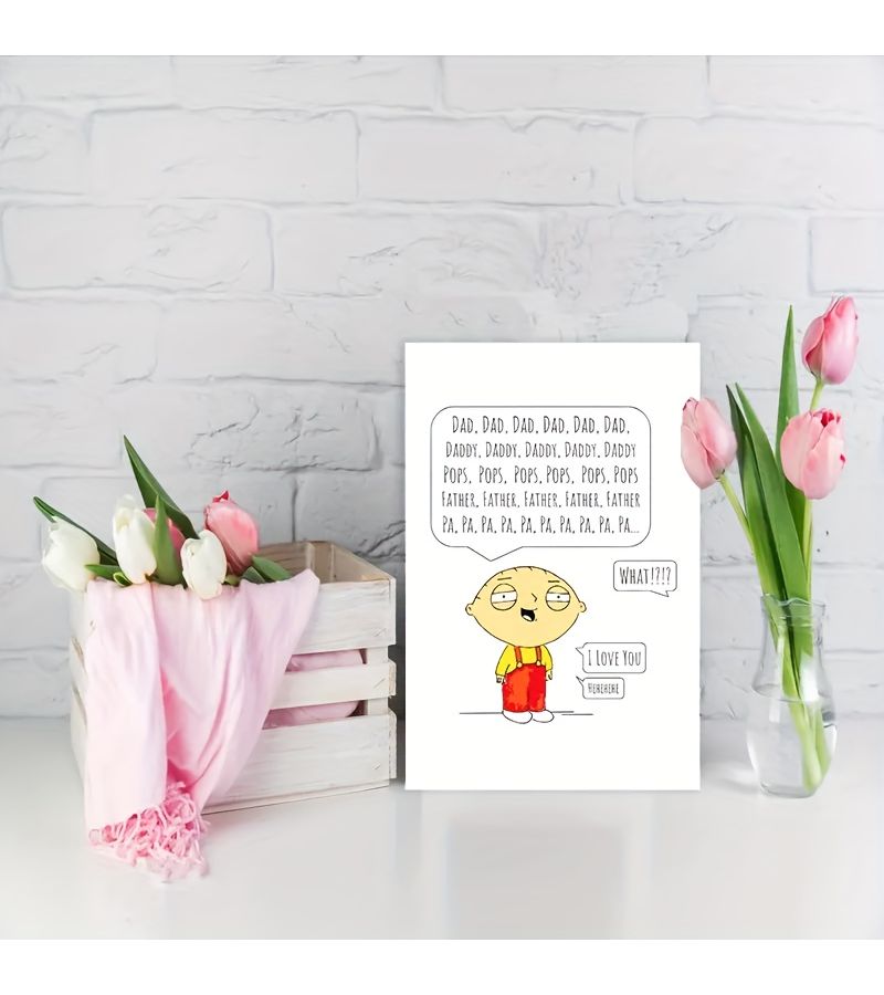 Fun Father S Day Creative Cartoon Card Khaki With Envelope - Image 5