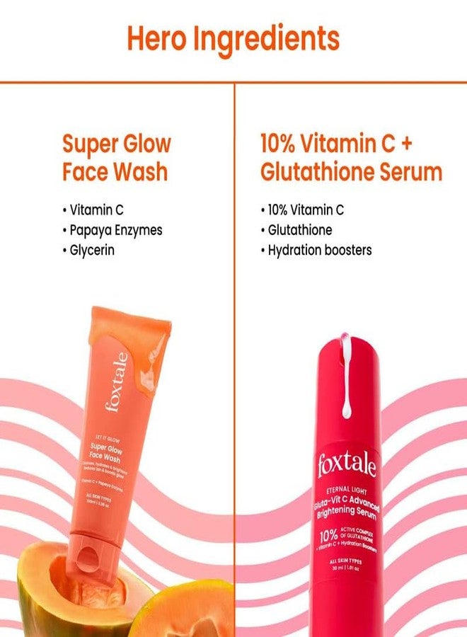 Foxtale Double Glow Duo | Super Glow Face Wash (100ml) + Eternal Light 10% Vitamin C + Glutathione Serum | Fades tan, brightens skin & boosts glow | For all skin types - Image 4