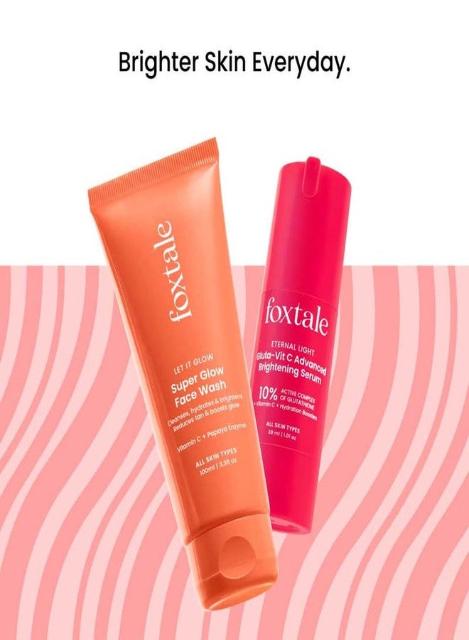 Foxtale Double Glow Duo | Super Glow Face Wash (100ml) + Eternal Light 10% Vitamin C + Glutathione Serum | Fades tan, brightens skin & boosts glow | For all skin types - Image 2