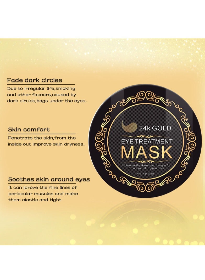 24K نازانو رقع تحت العين - 30 زوجًا - قناع العين الذهبي عيار 24 قيراط - علاج العيون المنتفخة والهالات السوداء، تقلل الانتفاخات تحت العين والتجاعيد الملساء، وسادات العناية ببشرة العين بالكولاجين - Image 5