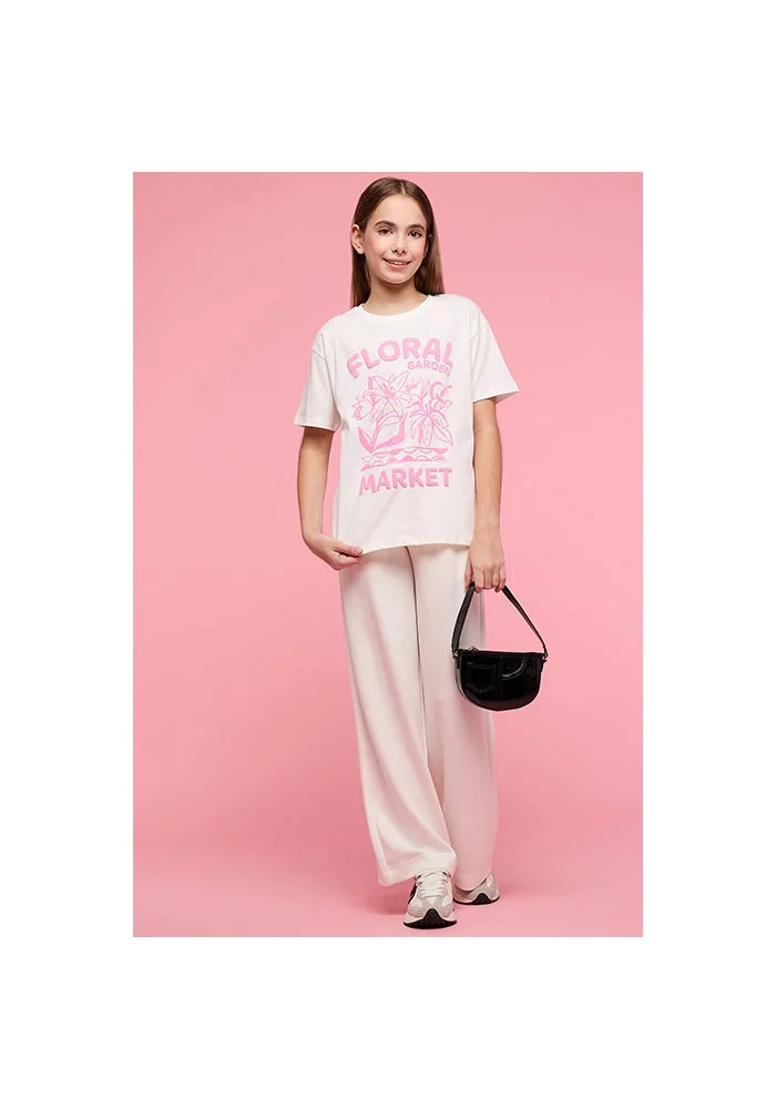 أر أند بي Printed T-Shirt with Crew Neck and Short Sleeves