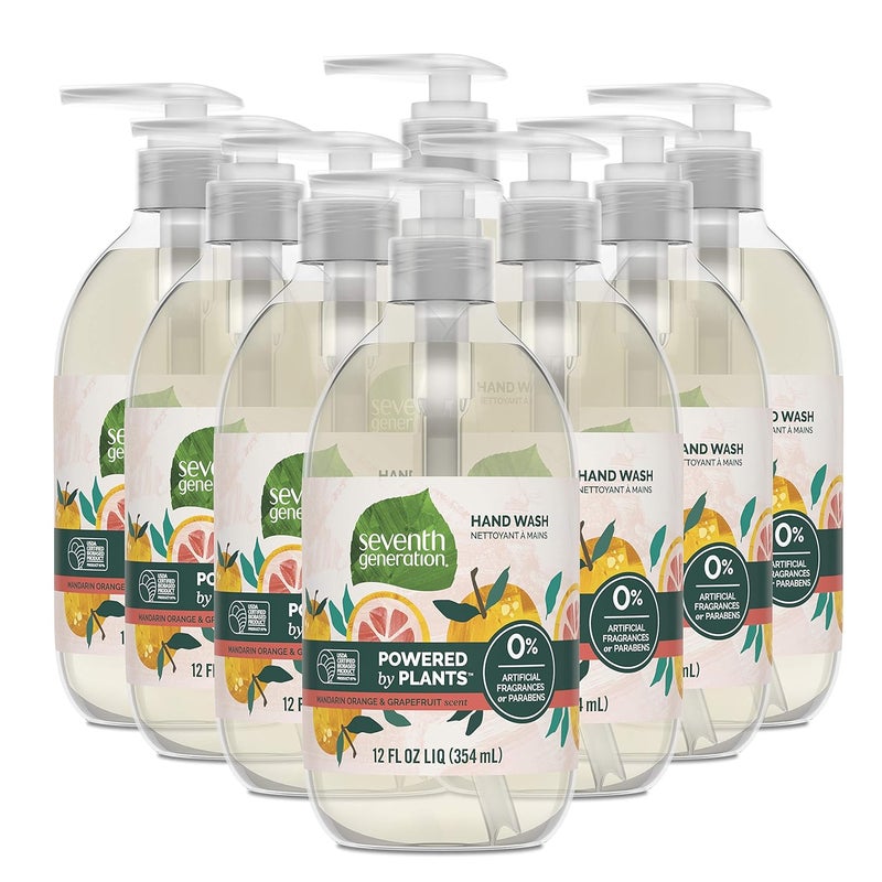 Seventh Generation Hand Soap Mandarin Orange  Grapefruit  12 Fl Oz Pack of 8  Packaging May Vary