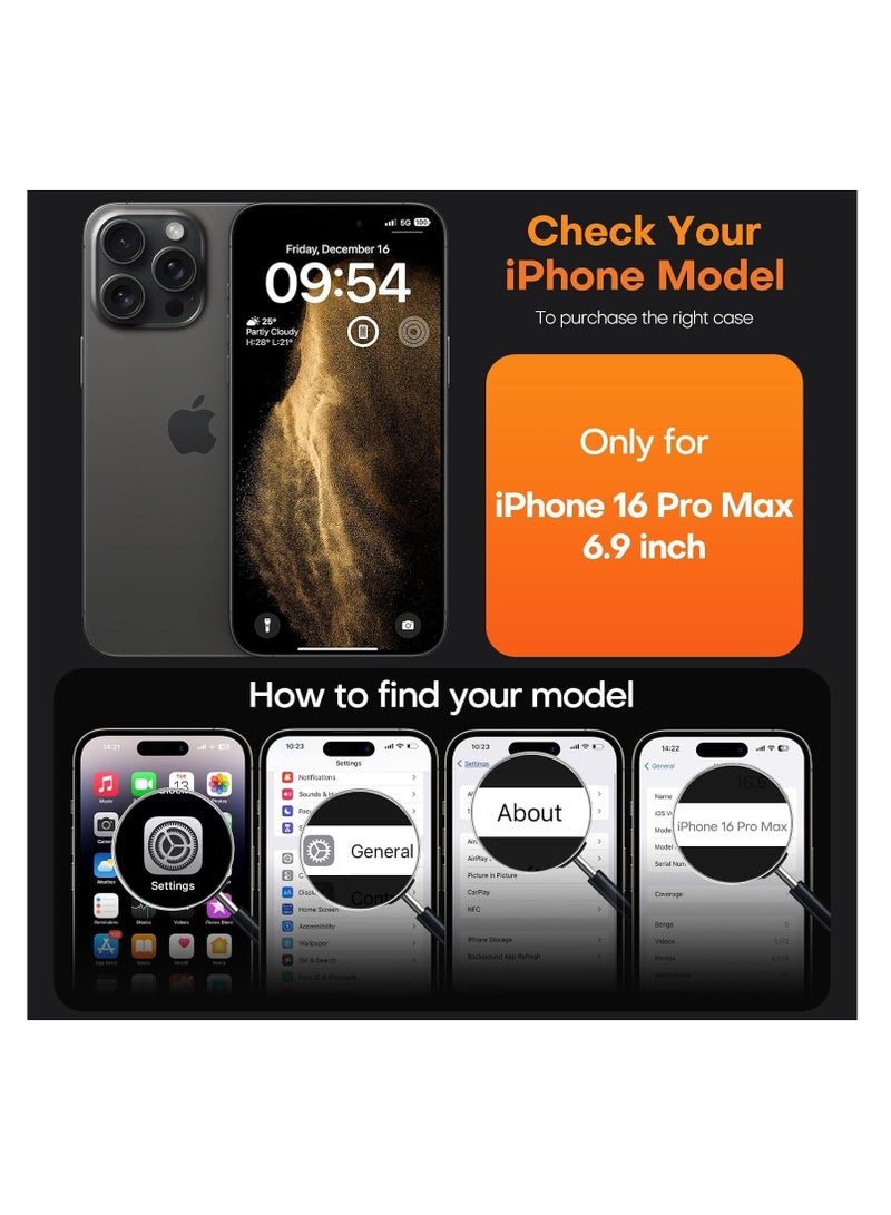 【5 in 1】 Magnetic Case Compatible with iPhone 16 Pro Max 【Anti-Yellowing】 【Fit for Magsafe】 with Screen Protector (2 Pack) + Camera Lens Protector (2 Pack), Clear Case Cover - Image 2