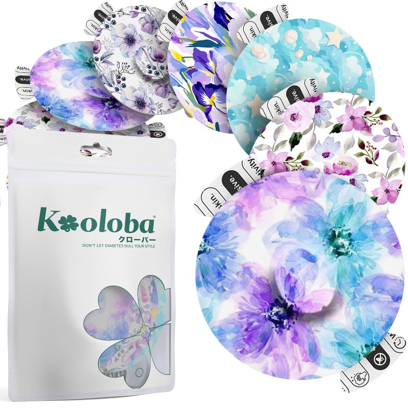 Kooloba Over Patches for Dexcom G7 - Adhesive Patches for Dexcom G7 Waterproof with Easy-Peel Tab Pre-Cut,Stelo Flexible CGM Tape,Long-Lasting for 10-14 Day 20pcs,Bloomingday - Image 1