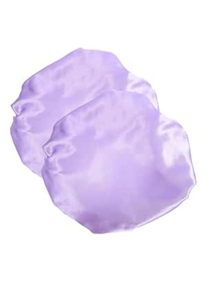 Large Adjustable Satin Shower Cap Set 2 Pack Waterproof Bath Hair Bonnet For Women Adults - Image 1