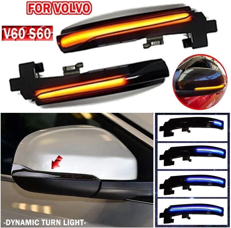QASULER LED Sequential Dynamic Side Mirror Blinker Lights for Volvo - Image 2
