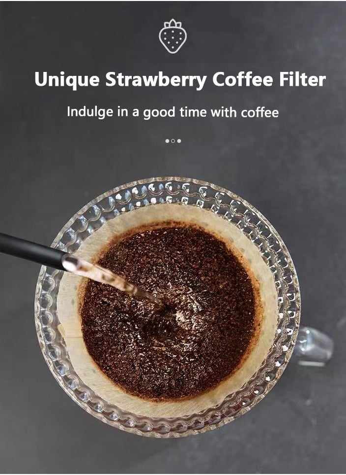Bronze V60 Manual Coffee Dripper With Pour Over Coffee Filter Wooden Base  - Image 4