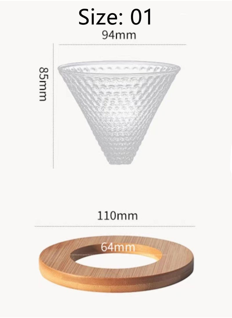 Bronze V60 Manual Coffee Dripper With Pour Over Coffee Filter Wooden Base  - Image 5