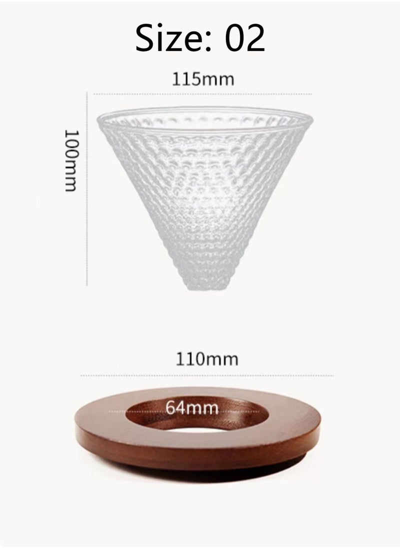 V60 Manual Coffee Dripper With Pour Over Coffee Filter Wooden Base