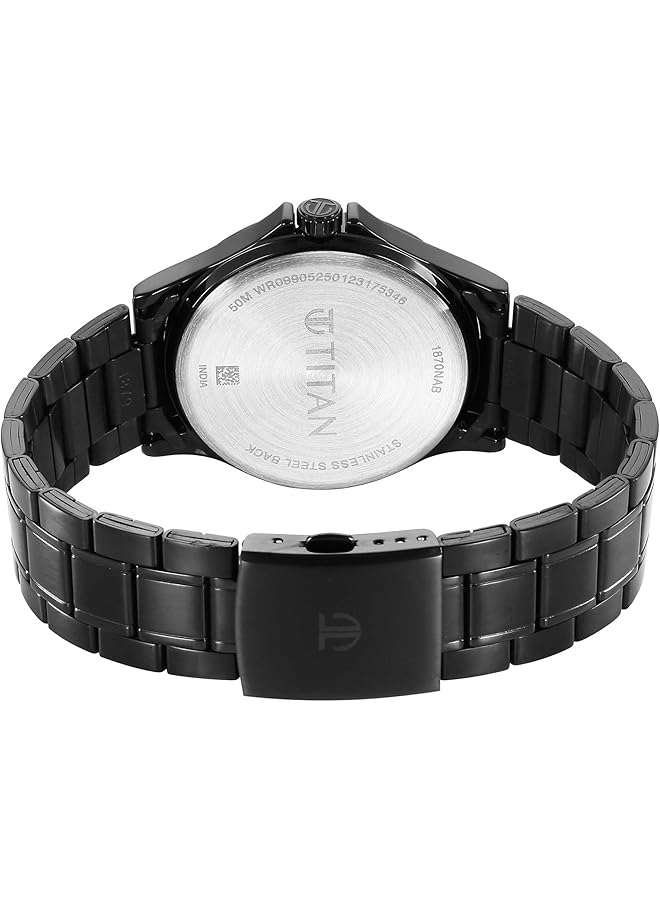 تيتان ساعة مرحبا للرجال بمينا أخضر وسوار من الفولاذ المقاوم للصدأ 1870Nm01 - Image 2