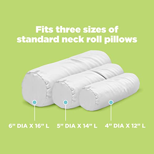 Bean Products Cotton Neck Roll Pillowcase - Hypoallergenic and Smooth Natural Fabric Pillow Protector - Soft and Breathable Sateen Weave Pillow Cover with Enclosed Sleeve Design - Made in USA - White, 6" x 16" - Image 5