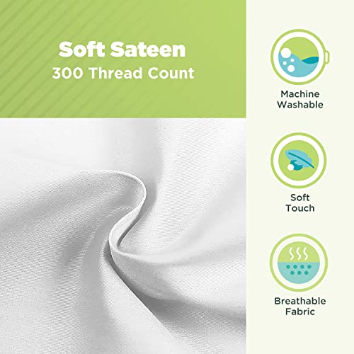 Bean Products Cotton Neck Roll Pillowcase - Hypoallergenic and Smooth Natural Fabric Pillow Protector - Soft and Breathable Sateen Weave Pillow Cover with Enclosed Sleeve Design - Made in USA - White, 6" x 16" - Image 3