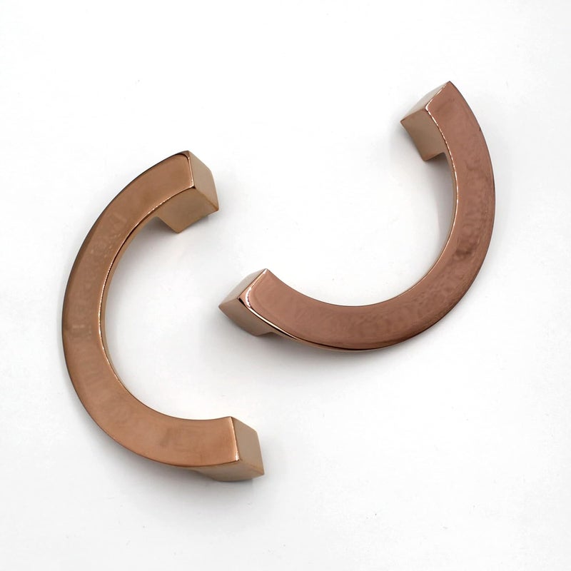 ABVIN 48 Semi Circle PVD Rosegold Unique Cabinet Beautiful Drawer Knobs Decorative Dresser Drawer Pulls Home Kitchen Decor 1 Half Piece - Image 1