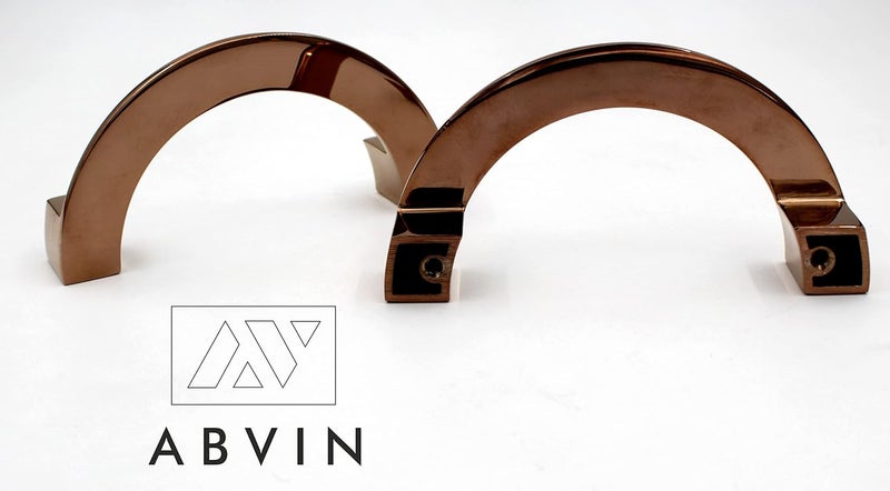 ABVIN 48 Semi Circle PVD Rosegold Unique Cabinet Beautiful Drawer Knobs Decorative Dresser Drawer Pulls Home Kitchen Decor 1 Half Piece - Image 4