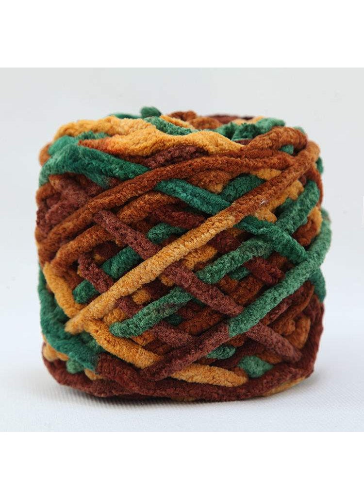 Generic - Ice Cream Striped Soft Thick Yarn Handmade Diy Knitted Scarf Yarn Ball Crochet Hook Slipper Self-knitted Ball 31 Khaki Green - Image 1