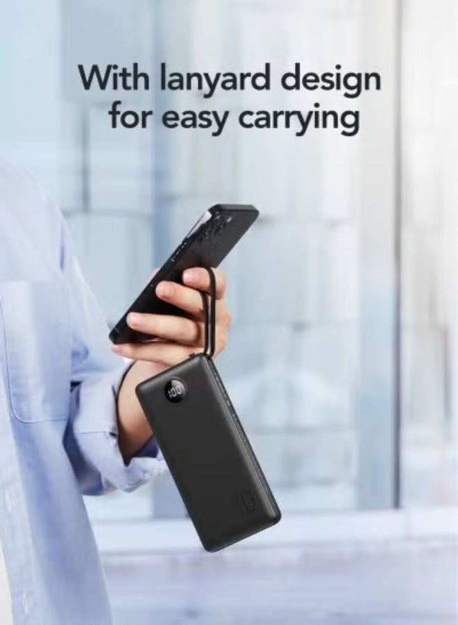 فيجير Portable Charger 20000mAh Power Bank with Built-in 4 Cables & LED Display – High-Capacity Li-Polymer Battery, Fast Charging, Compact & Travel-Friendly Backup Power for Phones, Tablets & USB Devices - Image 3