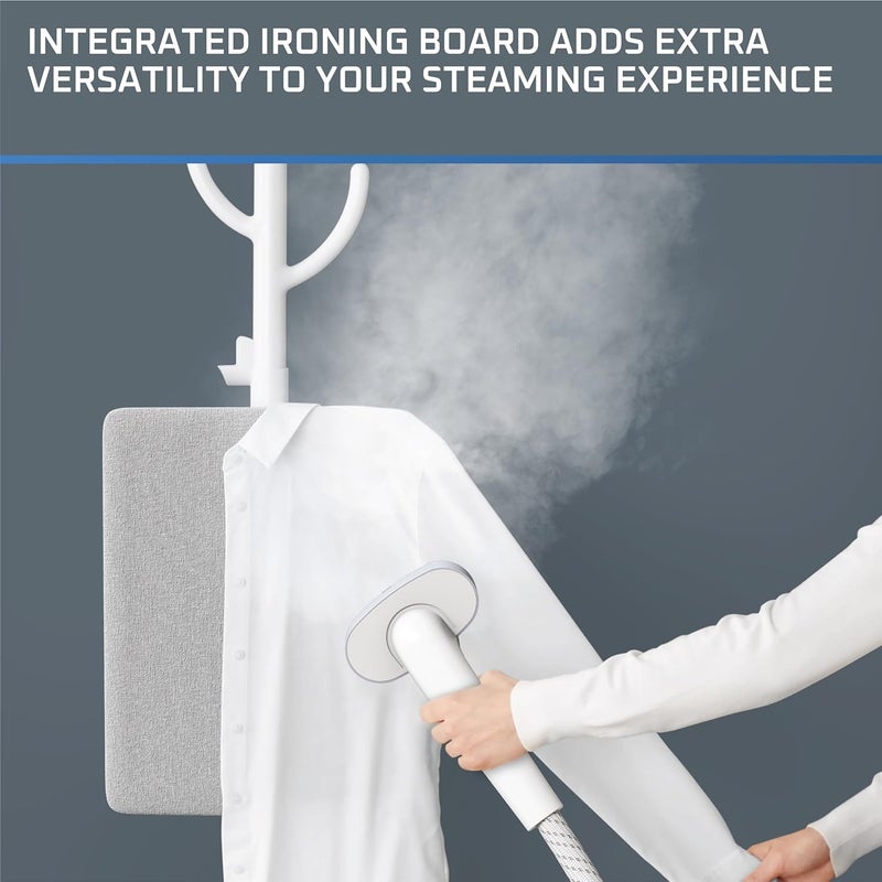 Rowenta Rowenta Steamer for Clothes with Ironing Board Home Steam Stainless Steel Full Size Steamer 4733oz Water tank Hanger rack for Clothes Compact 1800 Watts White IS3250  - Image 4
